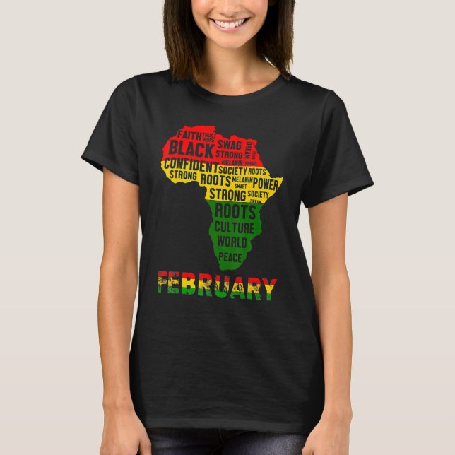 Histórico Preto Mês Camisa Mapa Africano Cores_3 (Frente)