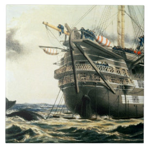 HMS Agamemnon que coloca o cabo atlântico