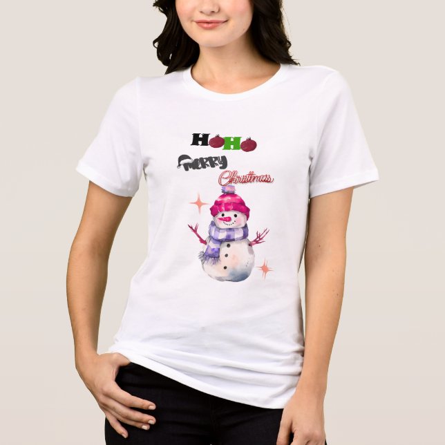 Ho Feliz Natal" Snowman T-Shirt (Frente)
