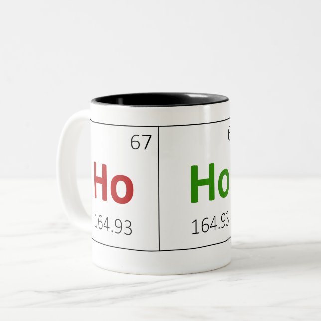Ho Ho Ho caneca da mesa periódica do feriado (Frente Esquerda)