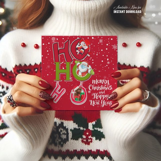 HO HO HO cartão de Natal engraçado (Criador carregado)