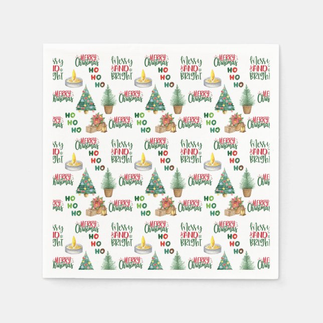 HO HO HO guardanapos de papel de Natal para festa (Frente)