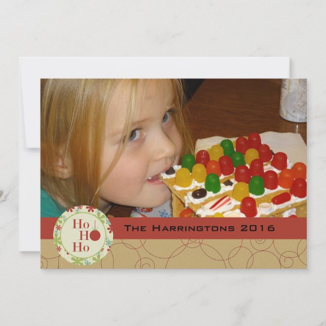 Ho Ho Ho Holidays Personalizado Cartão com fotos d (Frente)