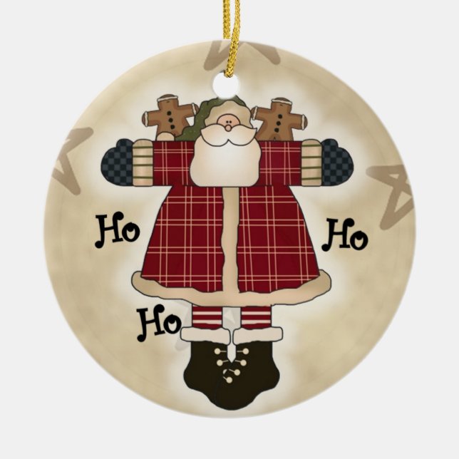 Ho Ho Ho Papais noeis Mantendo o Ornamento de Féri (Frente)