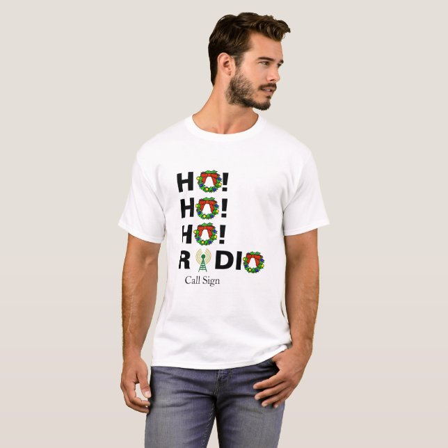 Ho! Ho! Ho!  Sinal de chamada de camiseta natalíci (Frente Completa)