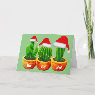 Ho Ho Ho Três Cactus - Cartão de Saudação de N
