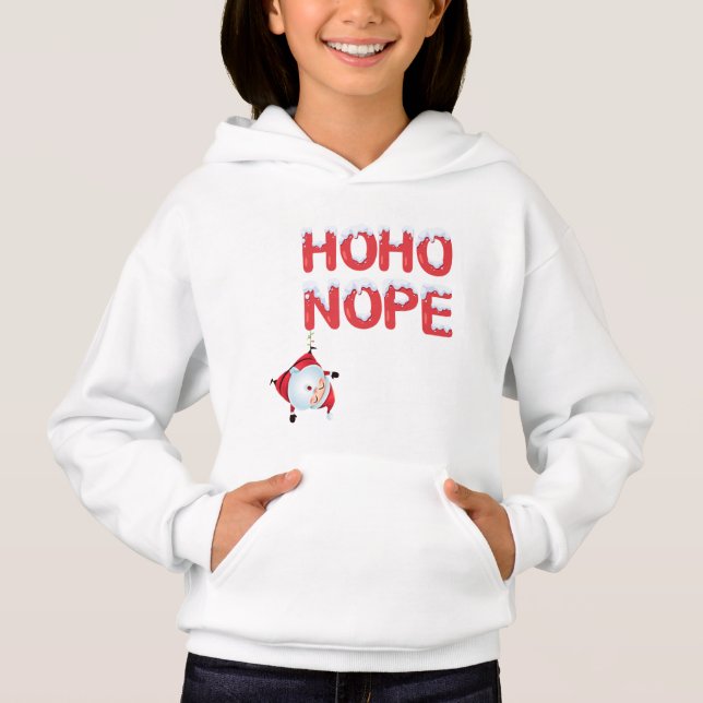 Ho Ho Nope Cute Christmas Kids Hoodie (Frente)