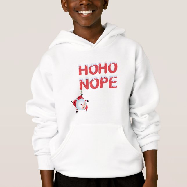 Ho Ho Nope Cute Christmas Kids Hoodie (Frente)