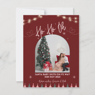 Ho ho oh bebê natal anúncio de gravidez