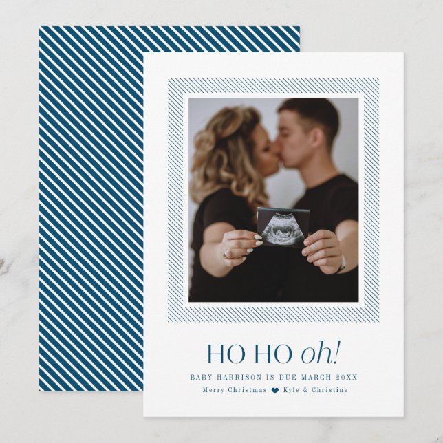 Ho Ho Oh Gravidez Anúncio de Natal (Frente/Verso)