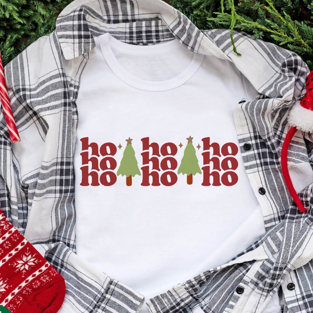Ho Ho Retro Groovay Feriados de Natal (Ho Ho Ho Retro Groovy Christmas Holidays T-Shirt)