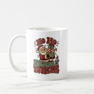 Ho Ho Segurando Tudo Junto Caneca de Café de Natal