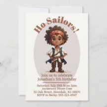 Ho Marinheiros! Convite de Aniversário do Pirate B