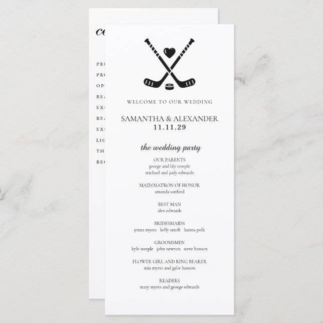 Hockey Love Ceremony Program (Frente/Verso)