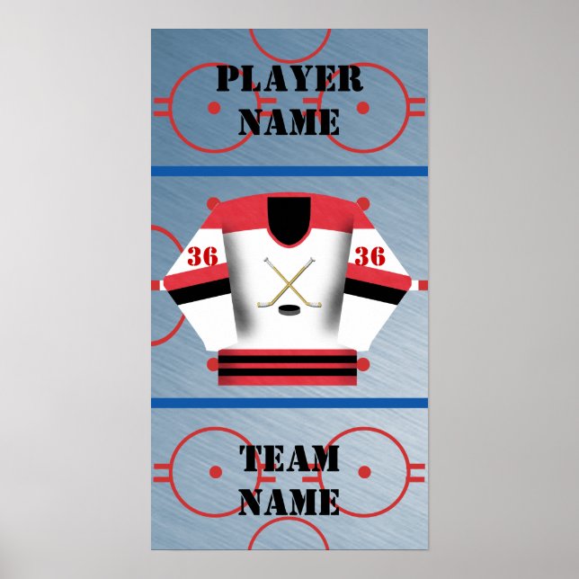 Hockey Player Jersey Poster (Frente)