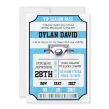 HOCKEY VIP TICKET Bar Bat Mitzvah Convite