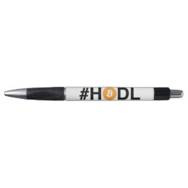 #HODL com a caneta do símbolo de Bitcoin