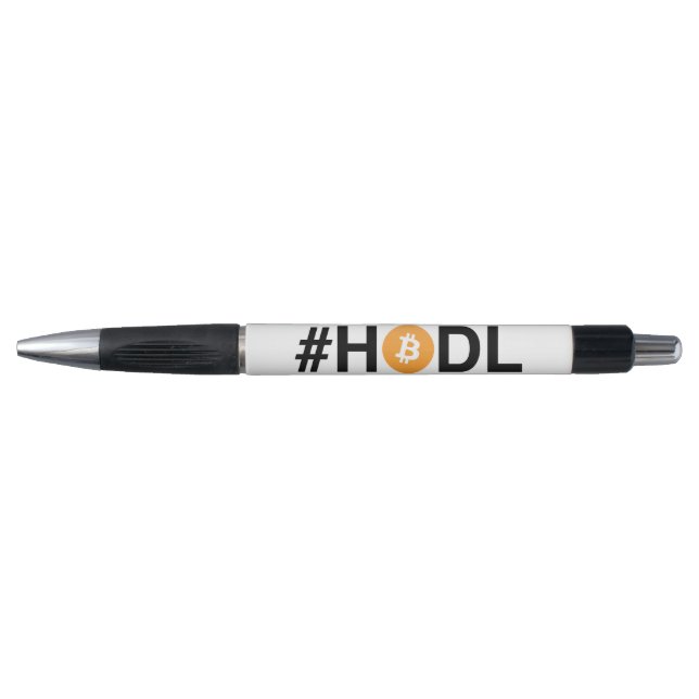 #HODL com a caneta do símbolo de Bitcoin (Frente)