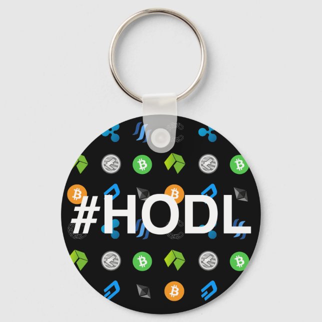 #HODL Cryptocurrency Themed Chaveiro (Frente)
