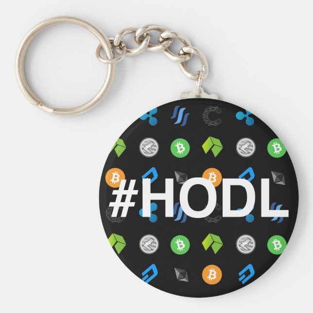 #HODL Cryptocurrency Themed Chaveiro (Frente)