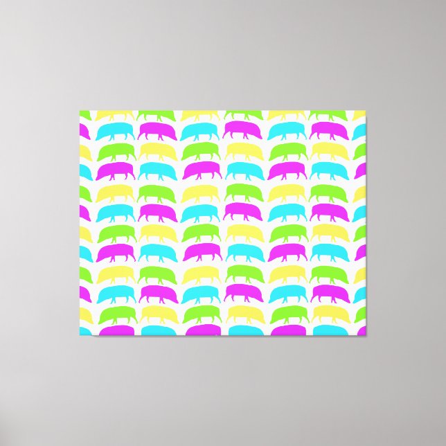 Hogs multicoloridos Canvas azul verde púrpura amar (Frente)