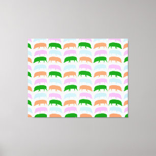 Hogs multicoloridos Canvas cor-de-rosa azul-laranj