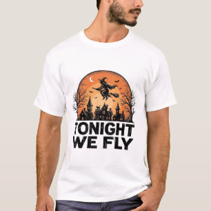 Hoje à Noite Voamos Camisa Vintage Witch Halloween