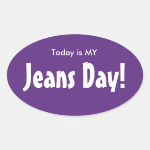 Hoje é MINHAS etiquetas do dia de jeans - Oval