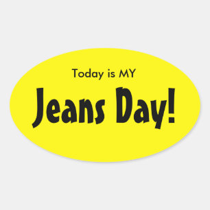 Hoje é MINHAS etiquetas do dia de jeans - Oval