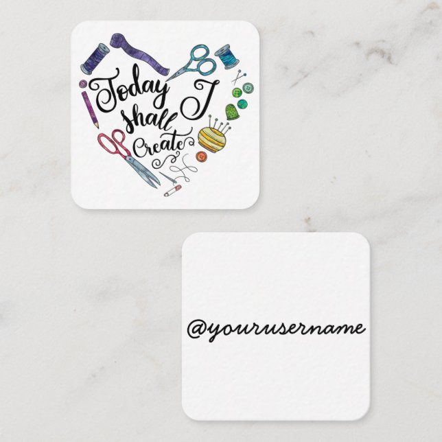 Hoje eu criarei o cartão quadrado (Frente/Verso)