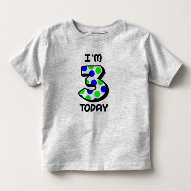 Hoje tenho 3 meninos Camisa de aniversário (Frente)