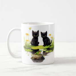 Hoki & Koki Black Kittens Visitam A Caneca Pond