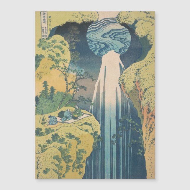Hokusai Amida cai na cachoeira do Japão (Frente)