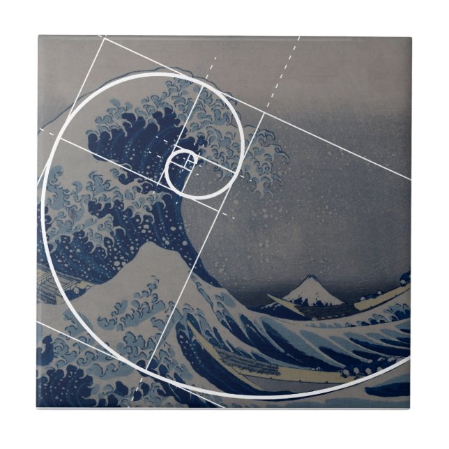Hokusai encontra Fibonacci, relação dourada (Frente)