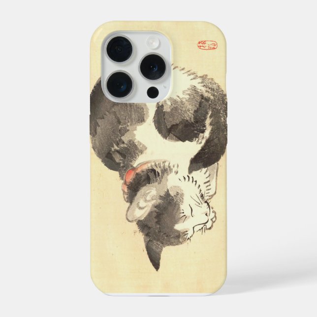 Hokusai Japanese Cat Art iPhone 15 Pro Case – Vint (Verso)