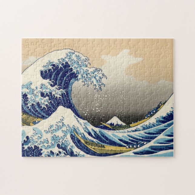 Hokusai o grande quebra-cabeça da onda (Horizontal)