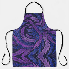 Hokusai Phoenix Apron | Purple　Japanese Art Feathe