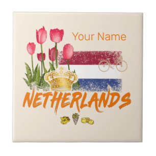Holanda Vintage Holland Flag e Dutch Tulip