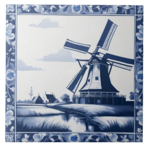 Holanda Windmill Delft Blue/White