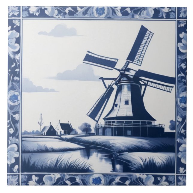 Holanda Windmill Delft Blue/White (Frente)
