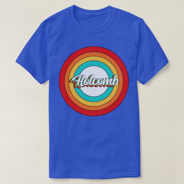 Holcomb Nome Camisa Vintage Circular Holcomb (Frente do Design)