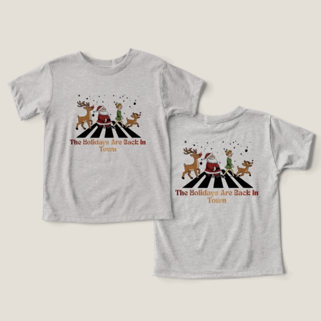 Holiday Are Back Town Santa Elf Reindeer Crosswalk (Design Frente e Verso)