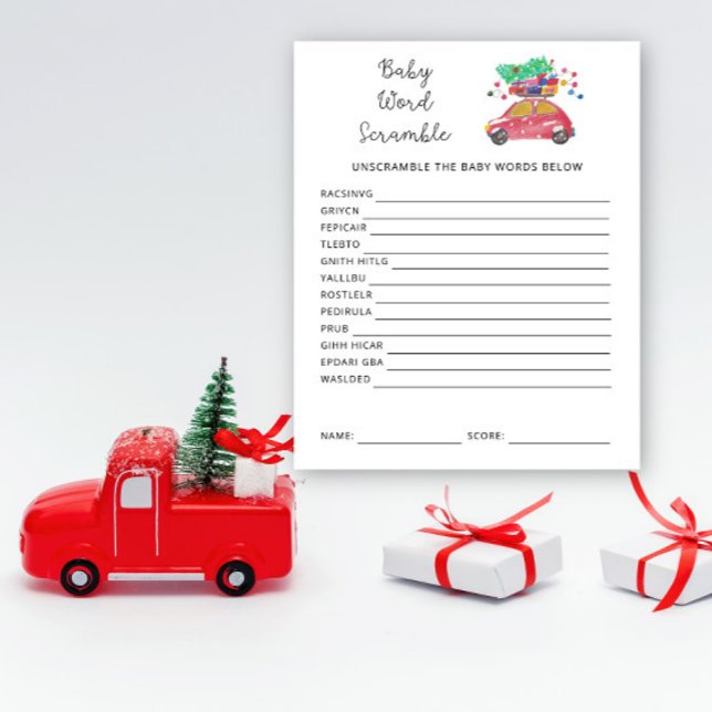 Holiday Baby Word Scramble | Jogo Chá de fraldas (Criador carregado)