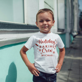 Holiday Baking Crew Kids Camisa com Nome