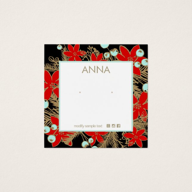 Holiday, Christmas Stud Earring Display Card (Frente)