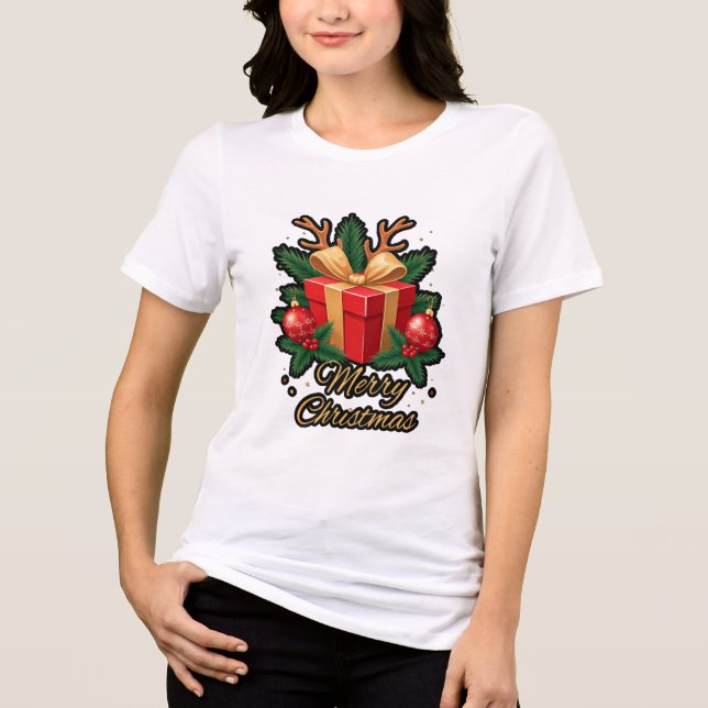"Holiday Elegance: Presentes, Árvores e Reindeer D (Frente)