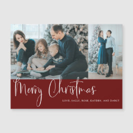 Holiday Felry Christmas Script 2 Photo Collage Red