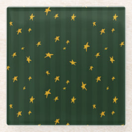 Holiday Green Yellow Stripe Star Christmas 