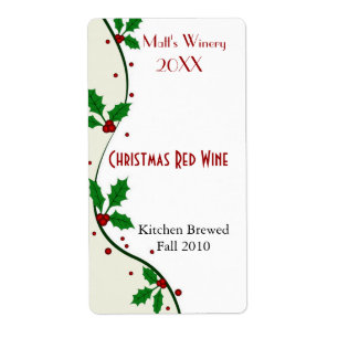 Holiday Holly Home Fez Etiquetas De Vinho