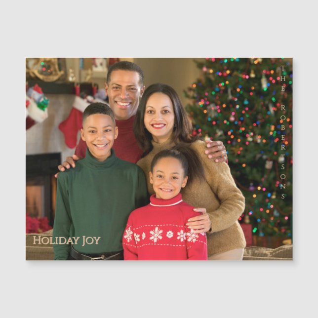 Holiday Joy Fun Magnetic Pet Photo Christmas (Frente)